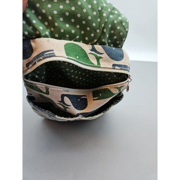 Bungalow 360 Whale Canvas Crossbody Purse Adjustable Polka Dot Lining - Picture 7 of 9